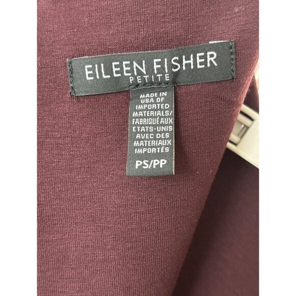 Eileen Fisher Bateau‎ Neck Wrap Jumpsuit Romper Cassis Jersey Size Small Petite - Picture 9 of 10